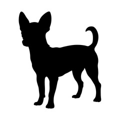 Chihuahua dog silhouette vector illustration pet animal puppy canine breed small dog art design graphic
