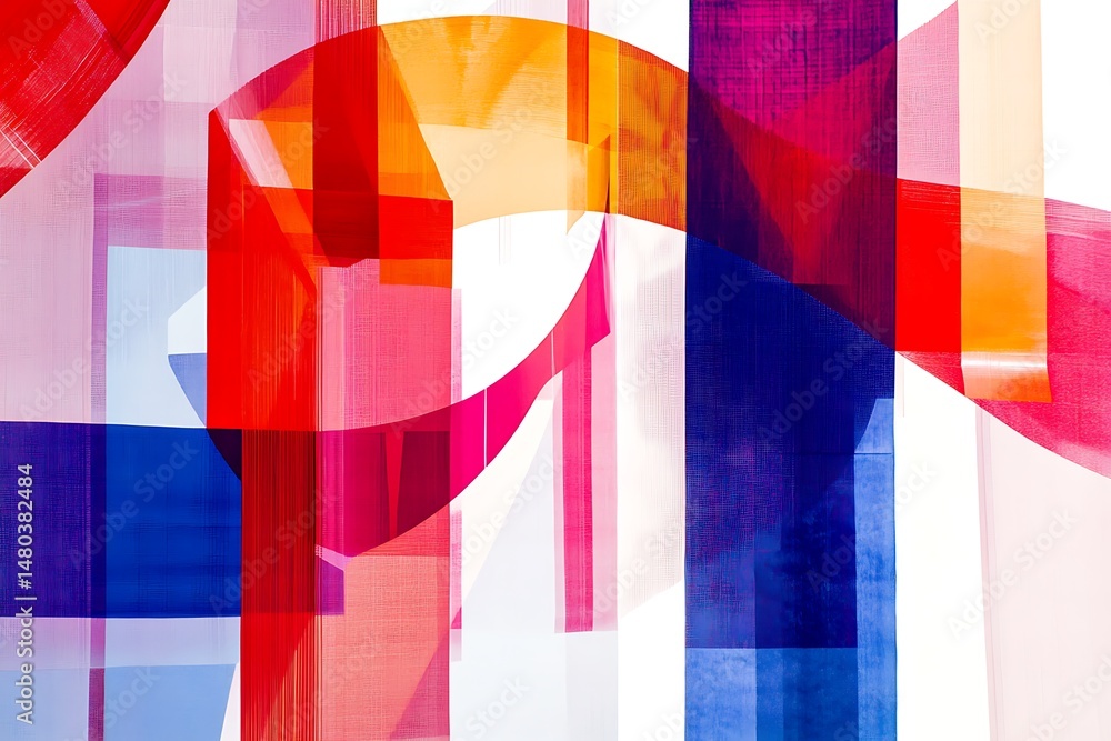 Poster colorful abstract composition with overlapping shapes