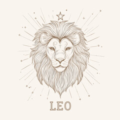 Vintage Leo Zodiac Illustration © Edik