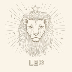 Vintage Leo Zodiac Illustration