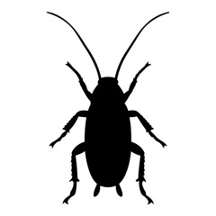 Black cockroach insect pest control silhouette vector image cockroach bug pest insect vector art