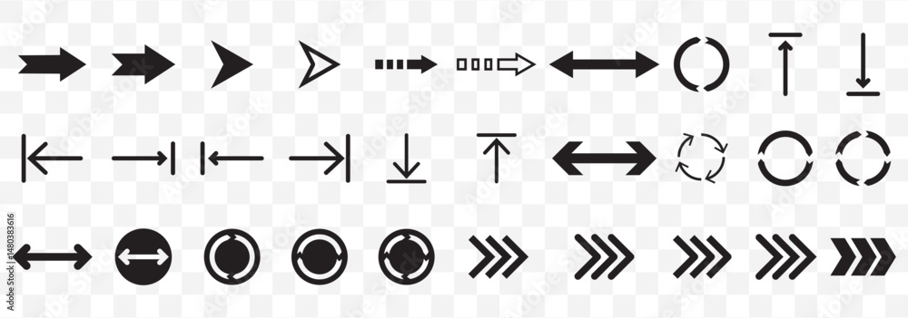 Poster arrow set. arrow icon collection. set different arrows or web design. arrow vector icon. arrows vect
