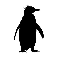 Illustration of a rockhopper penguin silhouette vector graphic design element animal wildlife bird antarctic