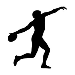 Athlete discus thrower silhouette vector illustration of a man throwing a discus sport activity