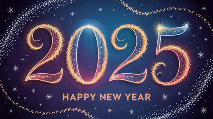 Happy new year 5 combustion sparkly text 5 as a design element for greeting calling card and holiday fly 