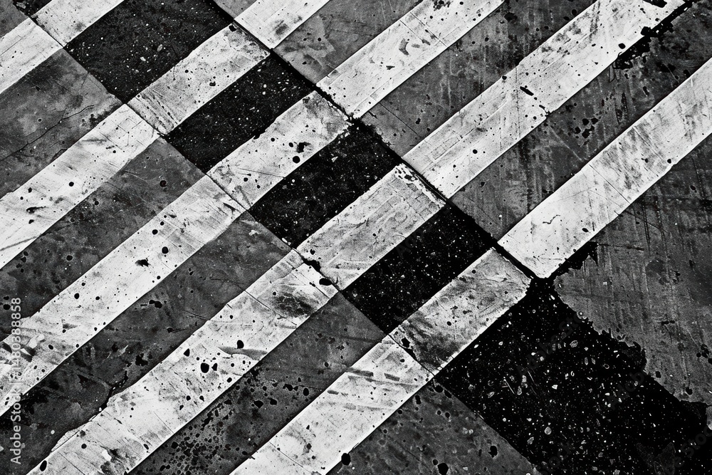 Poster dynamic black and white diagonal lines minimalist pattern