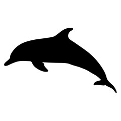 Dolphin silhouette vector art, ocean animal clip art, marine life graphic, aquatic mammal design, sea creature