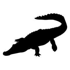 Alligator silhouette vector illustration reptile predator wildlife animal swamp creature design graphic art