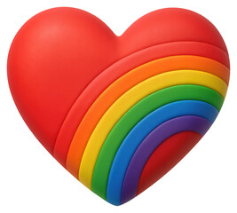 Vibrant pride heart sticker digital art colorful environment cute 3d illustration transparent png