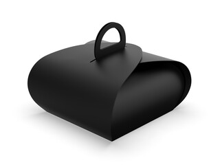 Blank wrap up rounded cake box carrier packaging mockup packaging for branding. 3d illustration.
