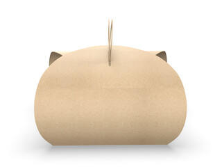 Blank wrap up rounded cake box carrier packaging mockup packaging for branding. 3d illustration.