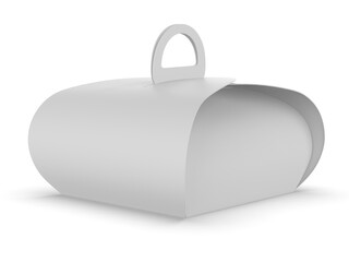 Blank wrap up rounded cake box carrier packaging mockup packaging for branding. 3d illustration.
