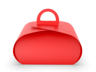Blank wrap up rounded cake box carrier packaging mockup packaging for branding. 3d illustration.
