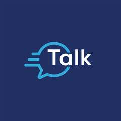talk logo design, sound bubble graphic vector, circle round icon concept