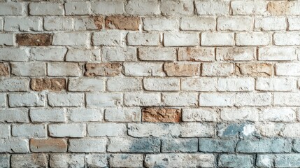 Fototapeta premium Aged white brick wall texture