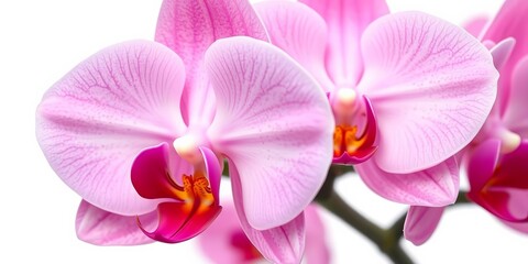 Fototapeta premium Pink orchid blossom close-up, isolated on white, nature, blossom