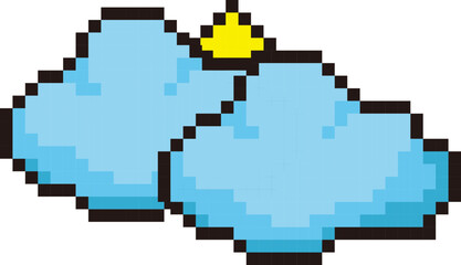 Obraz premium Pixel Clouds with Star