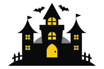 halloween castle vector illustration