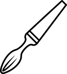 paintbrush tool sign in sleek black outline.