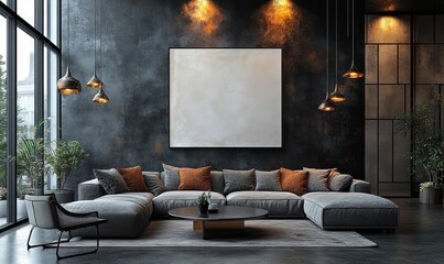 Modern living room with contemporary decor.