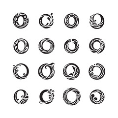 Set of letter O logo icons with creative floral shape design, decorative floral alphabet letter O logo collection, floral monogram vector illustration

