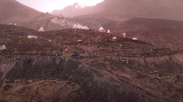 Diskit Monastery Drone View Aerial Beauty of Ladakh Oldest Monastery