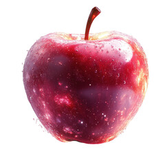 Red Apple Cosmic Galaxy Vibrant Fruit Digital Art Surreal Food Photography Water Droplets Shiny Juicy Delicious Healthy Natural Organic Fresh Reddish Pinkish Glow Dark Background Isolated Studio Shot 