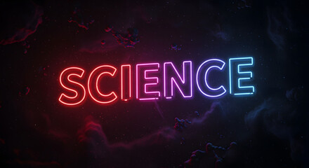 Science word in neon style