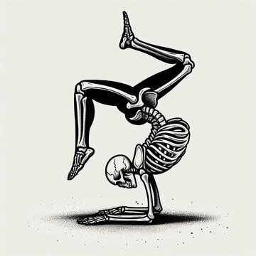 Skeleton Handstand A Graphic Anatomical Pose