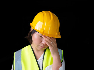 factory woman workers or technicians civil Engineer or Architecture project management thinking idea decision plan.