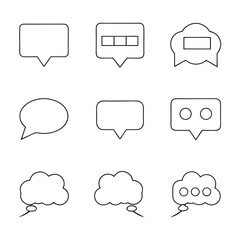 Minimalist Speech Bubble Icon Set vector art.
