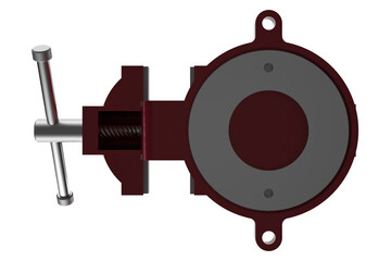OPEN EXPAND Position, Multipurpose, Pipe Bench Vise, Table Pincers, Bench-Mounted, Red Vise, Securely Holding Materials, Various Tasks, Robust Metal Vise, Adjustable Jaws, Industrial Use, DIY Use, PNG