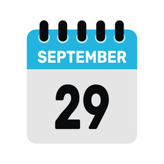 Fototapeta premium september 29 calendar icon Vector page month design illustration
