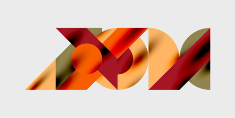 Abstract design features overlapping shapes, warm colors. Composition evokes dynamic movement, modern aesthetic.