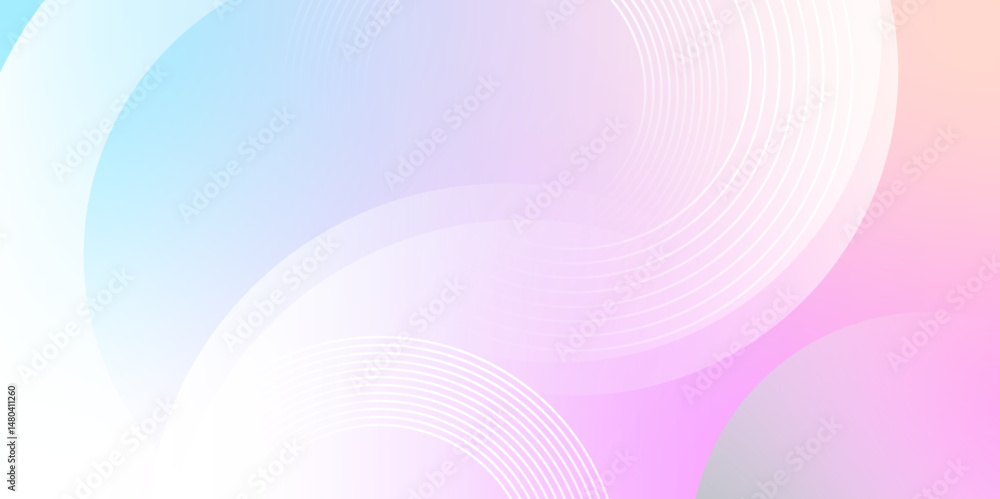 Poster abstract hologram colorful gradient design with circle decoration background. geometric stripe line 