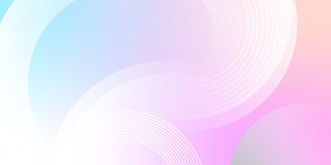 Abstract hologram colorful gradient design with circle decoration background. Geometric stripe line art design for poster, brochure, cover, website, header, web banner, presentation. Vector illustrate