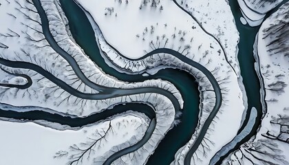 Fototapeta premium A snow-covered wooden bridge illuminated by warm vintage streetlights creates a serene winter scene.
