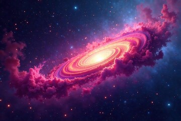 Abstract swirling nebula, vibrant cosmic dust, abstract, cosmic, majestic