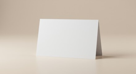 Blank greeting card on neutral background for custom design and message creation
