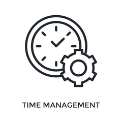 Time Management Icon Outline Style. Vector Illustration For Graphic Design