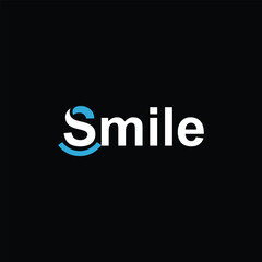 smile logo design, typography text smile graphic vector