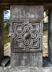 Intricate Stone Carving Details at Historical Site in Georgia Showcasing Cultural Heritage and Craftsmanship