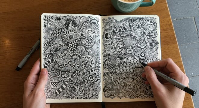 Zentangle Art in Progress (Photo)