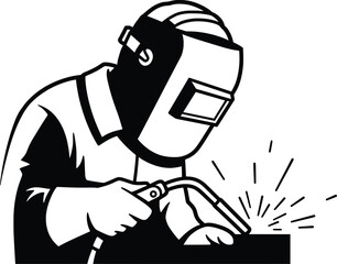 Welder at Work A Powerful Vector Illustration