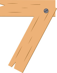 wood borad letter number seven 7