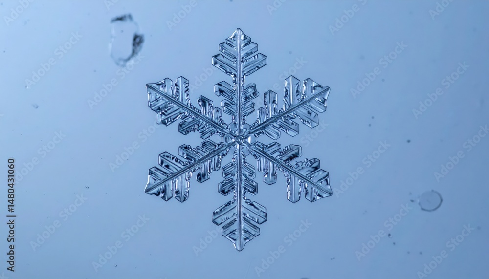 Aufkleber snowflake close-up nature macro photography winter environment abstract view crystal structure