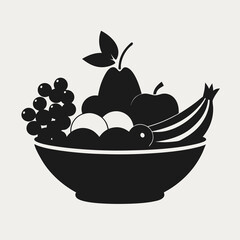 vector illustration of a bowl of fruit