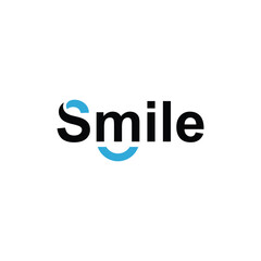 smile logo design, typography font text smile graphic vector template