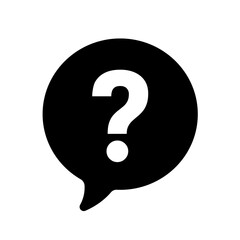 Question mark icon set on white background – vector. Help speech bubble symbol. Chat question icon. Question concept.