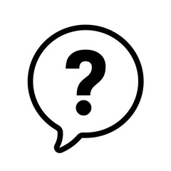 Question mark icon set on white background – vector. Help speech bubble symbol. Chat question icon. Question concept.